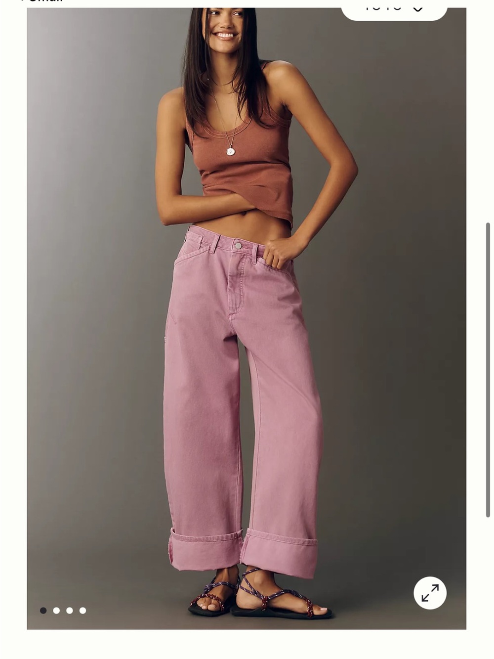 Pilcro Anthropologie Wide-Leg Pink Women's Jeans